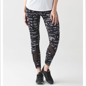 Lululemon Inspire Tight II Leggings Graf Black White